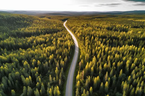 大片森林里的公路摄影图 大片森林里的公路摄影图