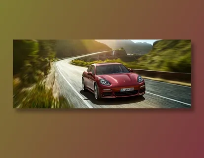 红色保时捷山路飞驰摄影图 红色保时捷山路飞驰摄影图