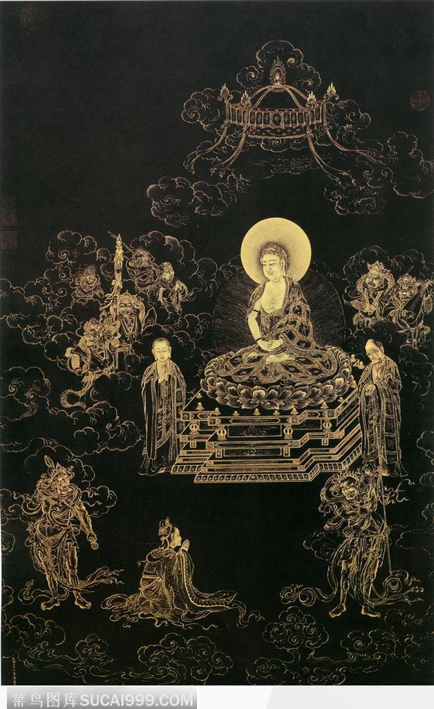 中国国画之人物-如来佛图