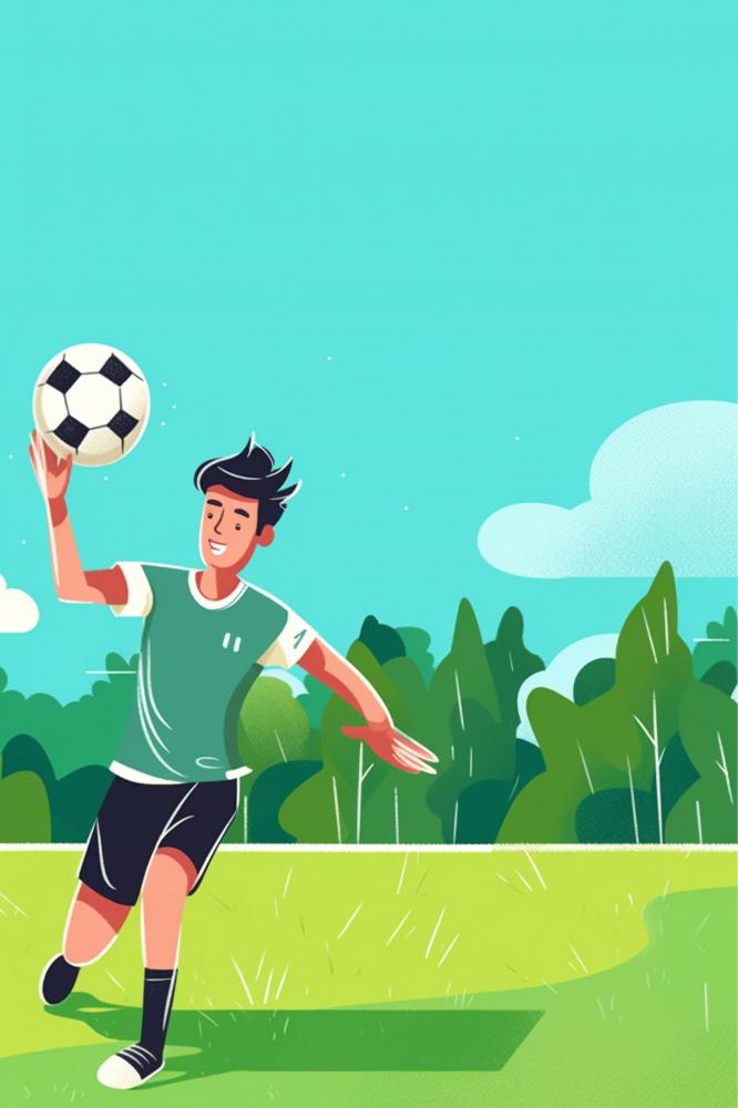 少年足球运动清新海报背景