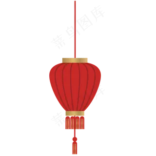 中国风 手绘 卡通元素 传统 复古红 灯笼装饰 PNG 免抠 