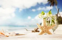 夏日沙滩景色高清图片