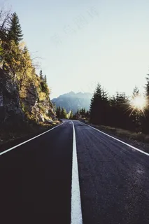 柏油路优美竖版风景图片 柏油路优美竖版风景图片