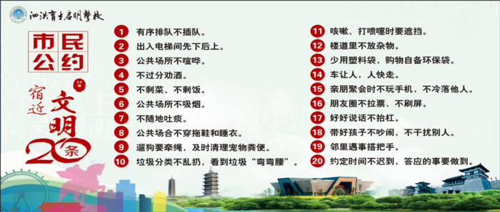宿迁文明20条psd模版下载
