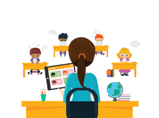 智慧课堂卡通简笔教室少儿兴趣班