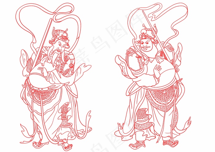 年画剪纸 剪纸风元素