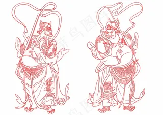 年画剪纸 剪纸风元素