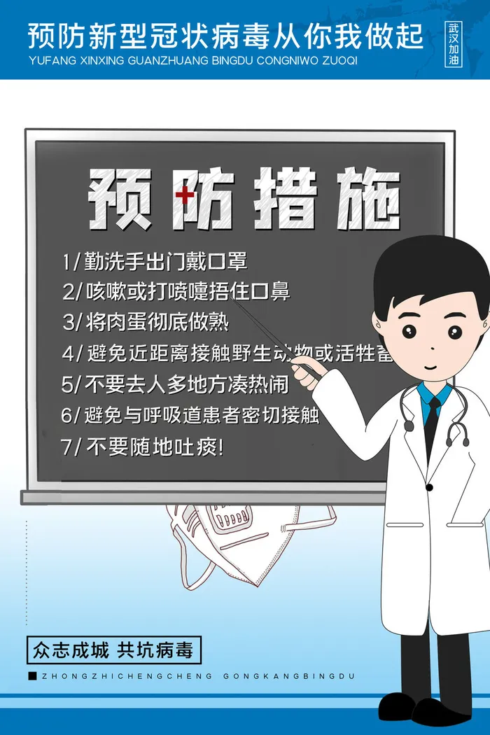 武汉防疫海报之六一psd模版下载
