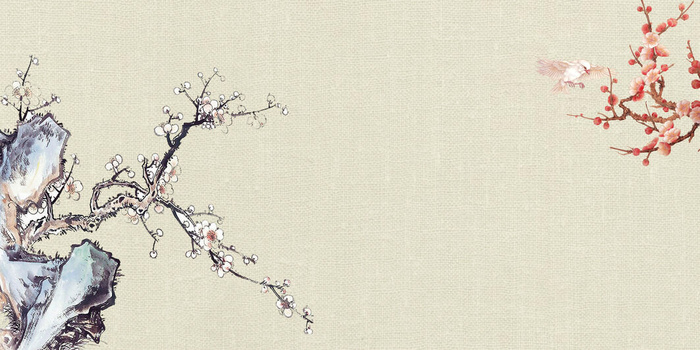 中国风传统水墨古风古典展板边框工笔画PS海报背景平面设计素材psd模版下载