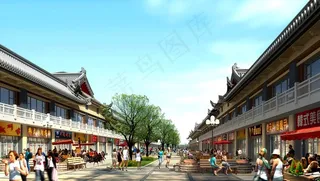 街道两边的商业街