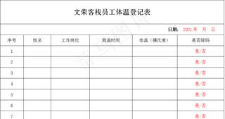 文荣客栈消毒情况登记表2