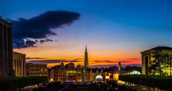 城市景色系列 - 美丽开阔的城市夜景