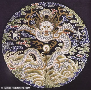 古代官员龙凤刺绣中国风图片