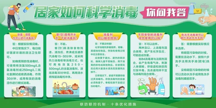 绿色居家如何科学消毒展板cdr矢量模版下载