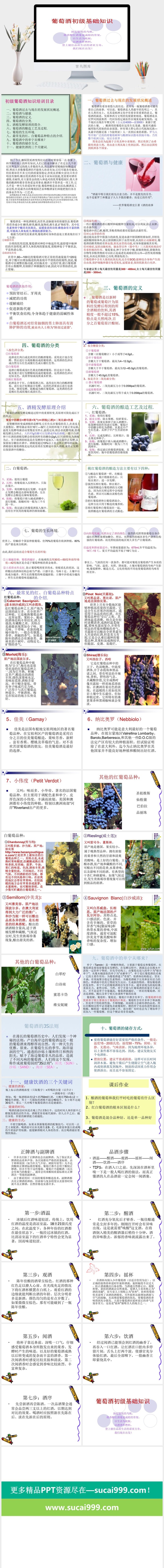 红酒葡萄酒知识培训宣传介绍PPT模板