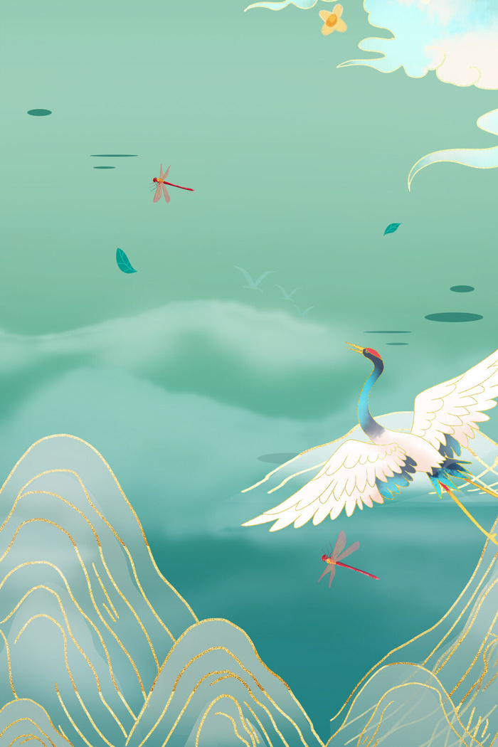 中式古典国潮来袭海报展板宣传背景图PSD设计PS模板素材