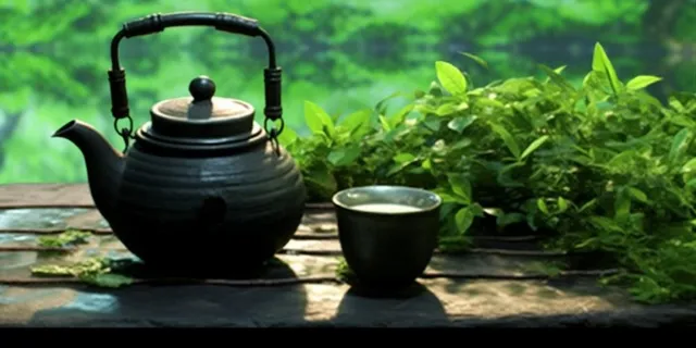 茶壶植物自然意境背景