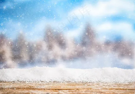 模糊背景下的下雪背景高清图片