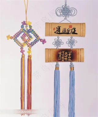 竹筒形中国结素材图片