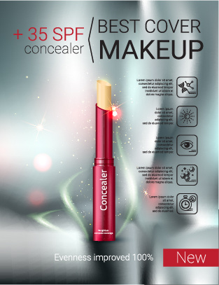 化妆品使用说明书彩妆科幻底图