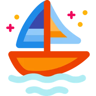 帆船简笔画图标