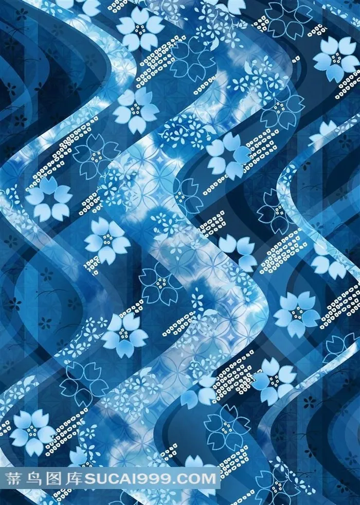 蓝色底纹花纹背景素材图片下载