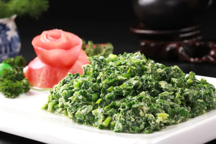 韭菜沫炒蛋清 (3)