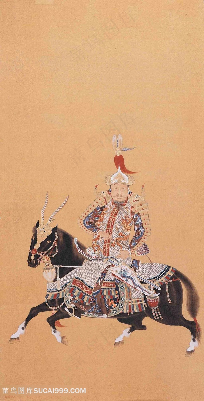 溥心畬中国画《將軍圖》