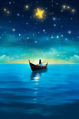 星空海洋少女创意背景