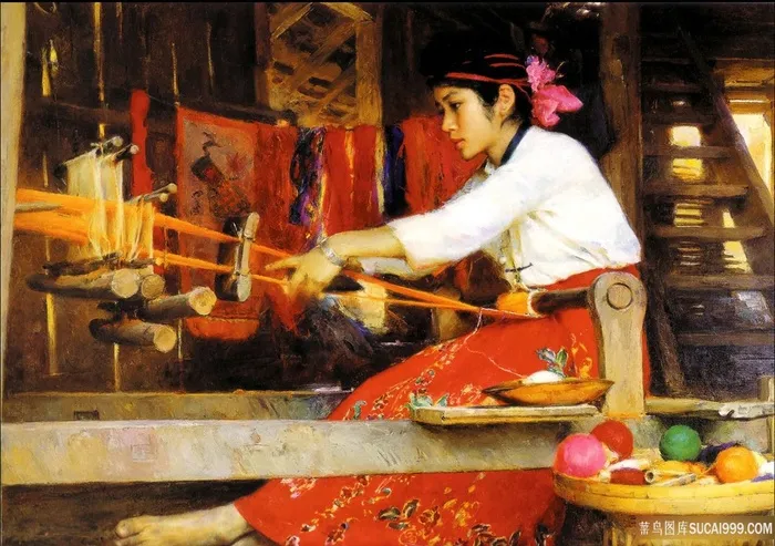 农夫农房油画风景画油画图片