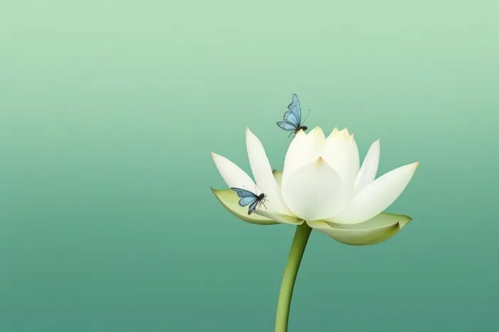 清新浅绿色荷花节气背景(1344x896)