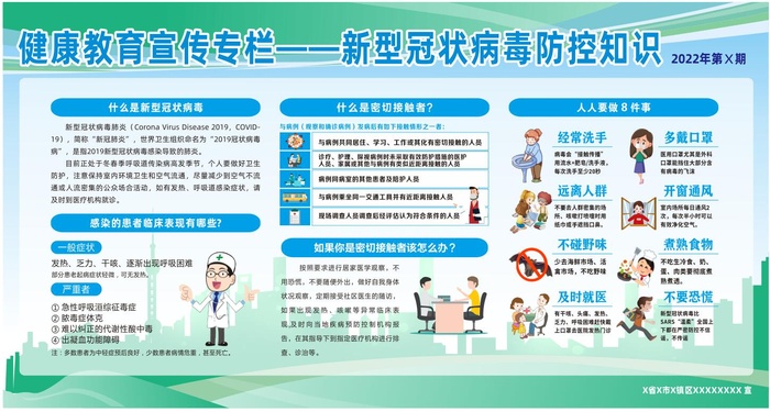 冠状病毒防控知识海报cdr矢量模版下载