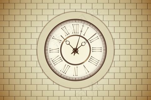 矢量欧式墙壁钟表