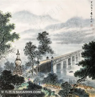 南京长江大桥绘画创意图片 南京长江大桥绘画创意图片