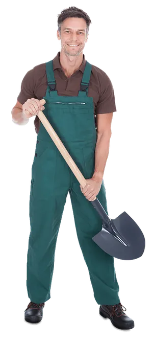 现代农业拿铁锹的农民