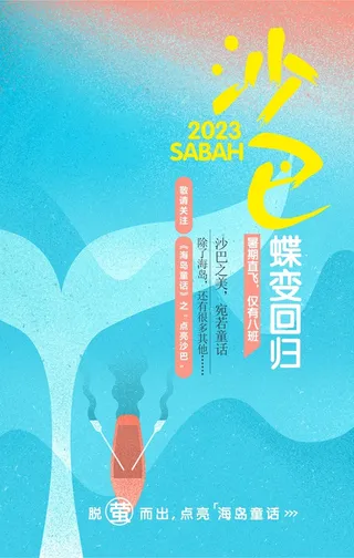 沙巴海岛宣传形象海报