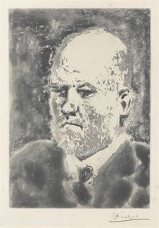 毕加索时尚男士水墨肖像装饰画