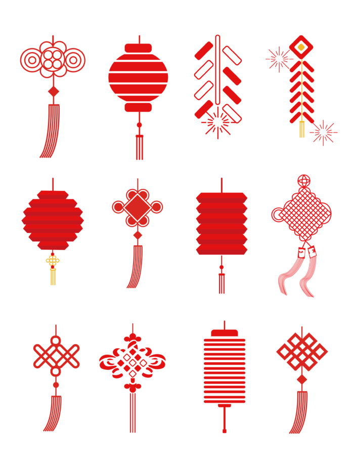 红色烟花爆竹免扣素材