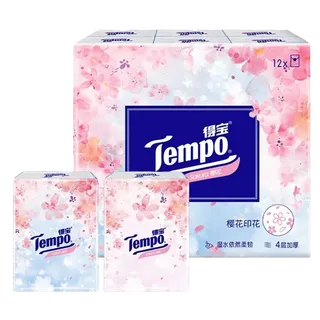 得宝7片迷你纸手帕(樱花味)12包(新老包装随机)超市商品白底图免抠实物摄影png格式图片透明底