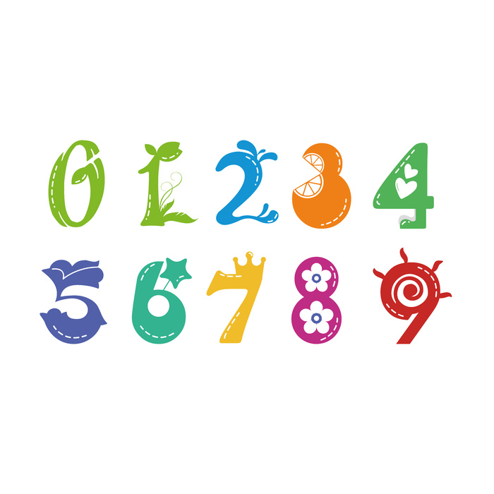 卡通彩色生日数字