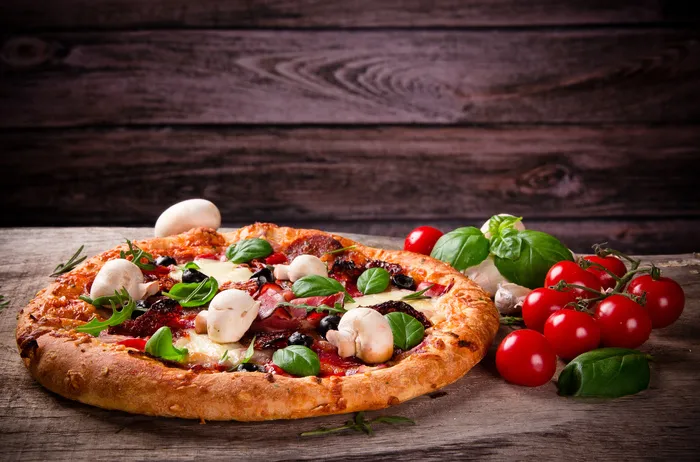 披萨美食烘焙实拍素材图高清摄影图