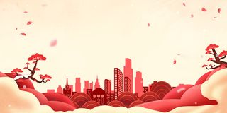 国庆节红色展板背景