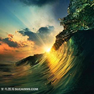 波澜壮阔的海浪风景图片