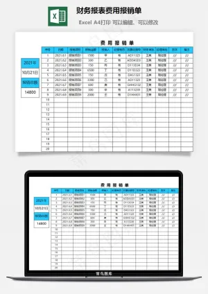 财务报表费用报销单