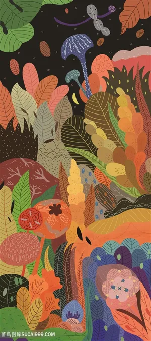 树叶彩绘高清装饰画 树叶彩绘高清装饰画