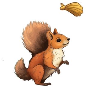卡通插画松鼠松果免抠