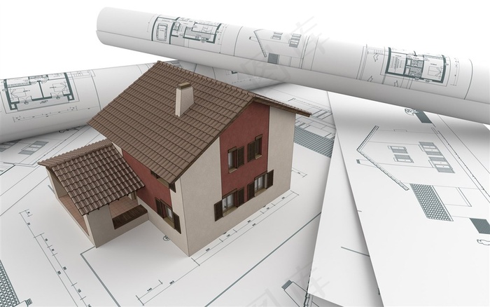 图纸房屋建筑模型图片