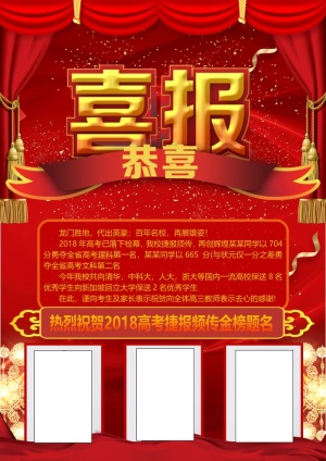 喜报战报海报贺喜金榜题名