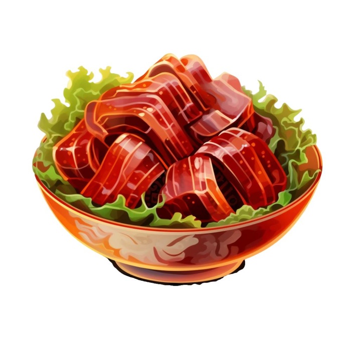 卡通手绘红烧肉美食免抠(1024x1024)