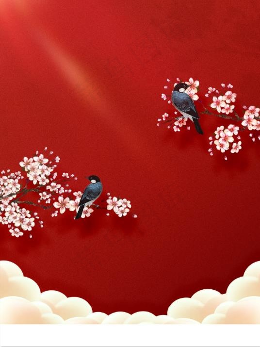 红色中式风背景